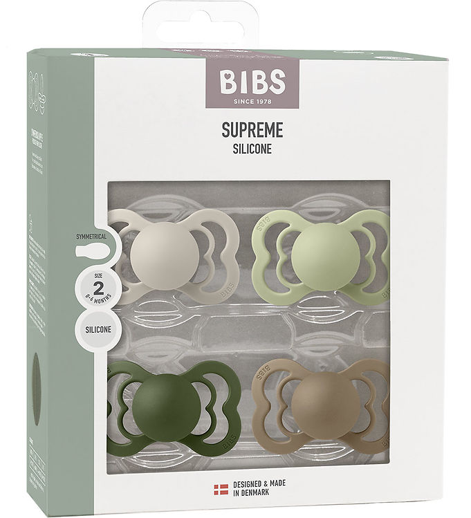 BIBS Supreme Sutter - Str. 2 - 4-pak - Symmetrisk - Sand/Sage/