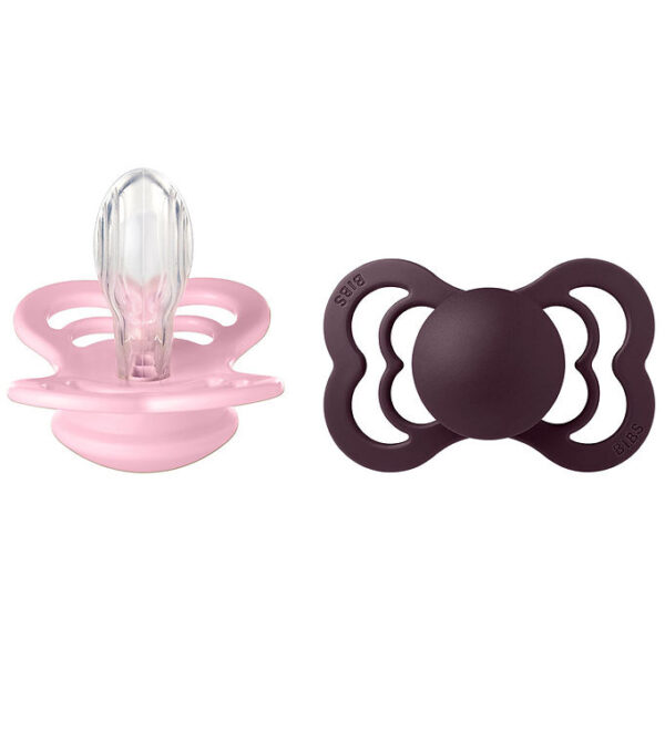 BIBS Supreme Sutter - Str. 2 - Symmestrisk - 2-pak - Baby Pink/P BIBS Supreme Sutter - Str. 2 - Symmestrisk - 2-pak - Baby Pink/P