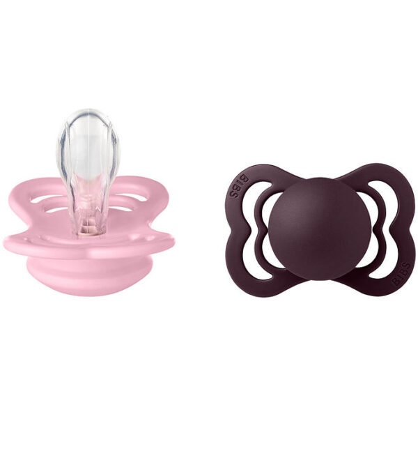 BIBS Supreme Sutter - Str. 2 - Symmetrisk - 2-pak - Baby Pink/Pl