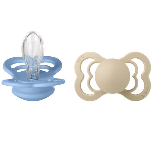 BIBS Supreme Sutter - Str. 2 - Symmetrisk - 2-pak - Vanilla/Sky