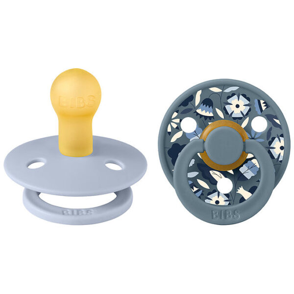 BIBS X Liberty Colour Sutter - 2-pak - Str. 1 - Rund - Dusty Blu