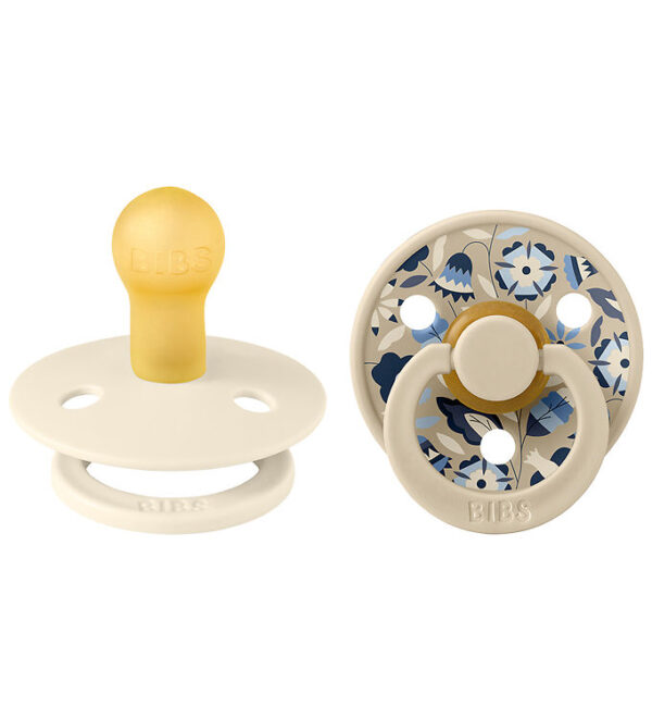 BIBS X Liberty Colour Sutter - 2-pak - Str. 1 - Rund - Ivory Mi BIBS X Liberty Colour Sutter - 2-pak - Str. 1 - Rund - Ivory Mi