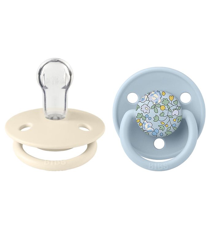 BIBS X Liberty De Lux Sutter - 2-pak - Rund - Eloise/Baby Blue M BIBS X Liberty De Lux Sutter - 2-pak - Rund - Eloise/Baby Blue M