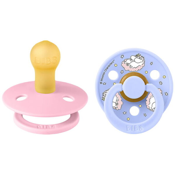 BIBS x Moomin Colour Sutter - Str. 1 - 2-pak - Baby Pink Mix