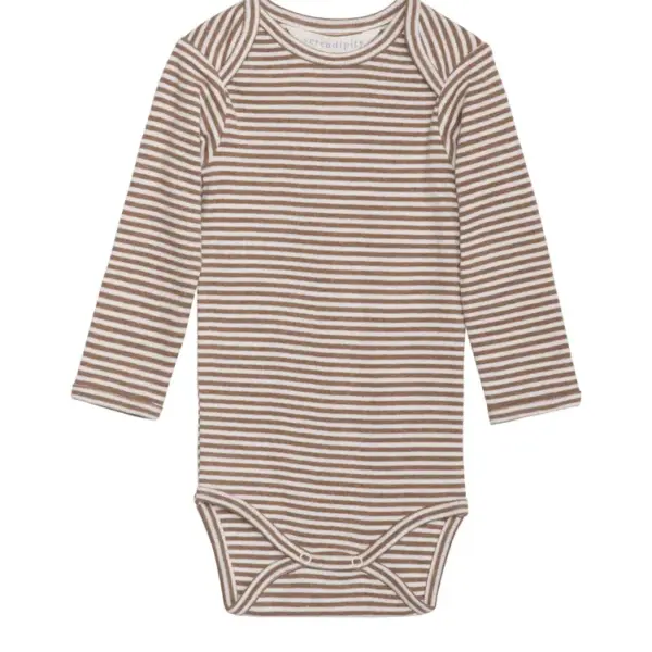 Baby Stribet Body - ALMOND/OW - 68 / 6 MDR.