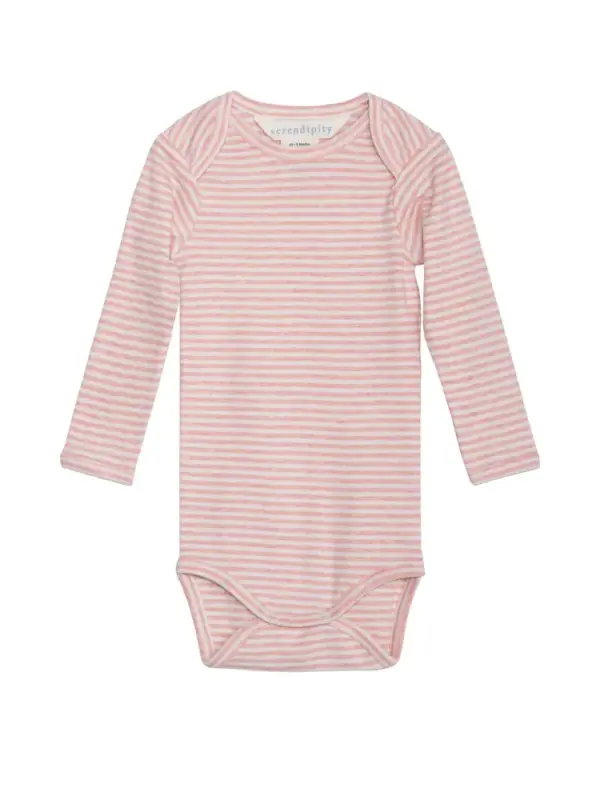 Baby Stribet Body - CORAL/OW - 62 / 3 MDR.
