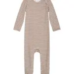 Baby Stribet Dragt - Almond/Offwhite - 68 / 6 MDR.