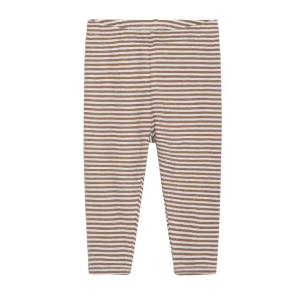 Baby Stribet Leggings - ALMOND/OW - 92 / 24 MDR.