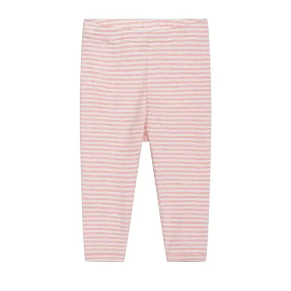 Baby Stribet Leggings - CORAL/OW - 62 / 3 MDR.