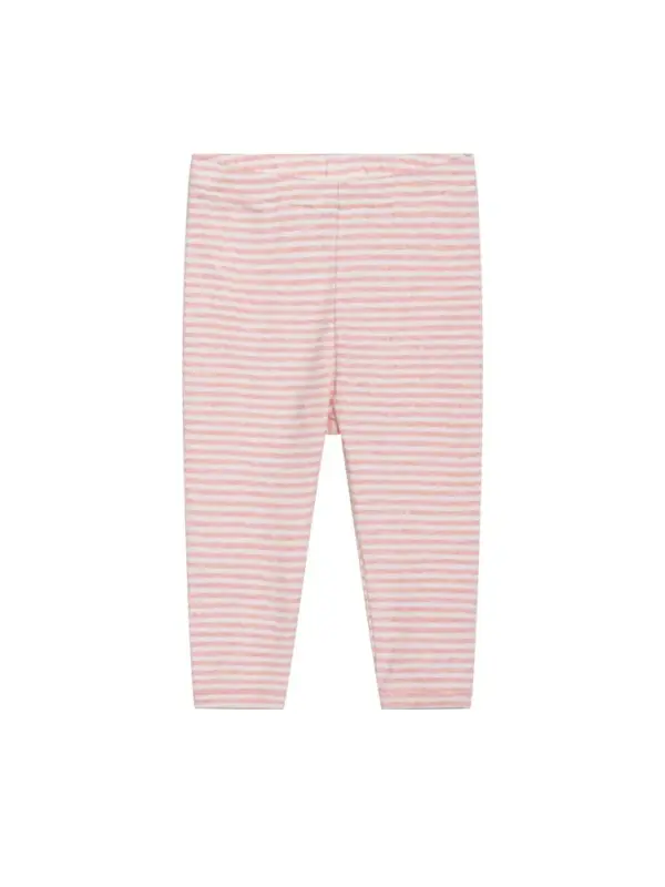 Baby Stribet Leggings - CORAL/OW - 62 / 3 MDR.