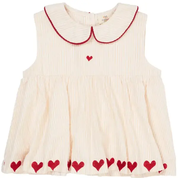 Bæk og bølge bluse m. hjerter - DUSTY ROSE - 98