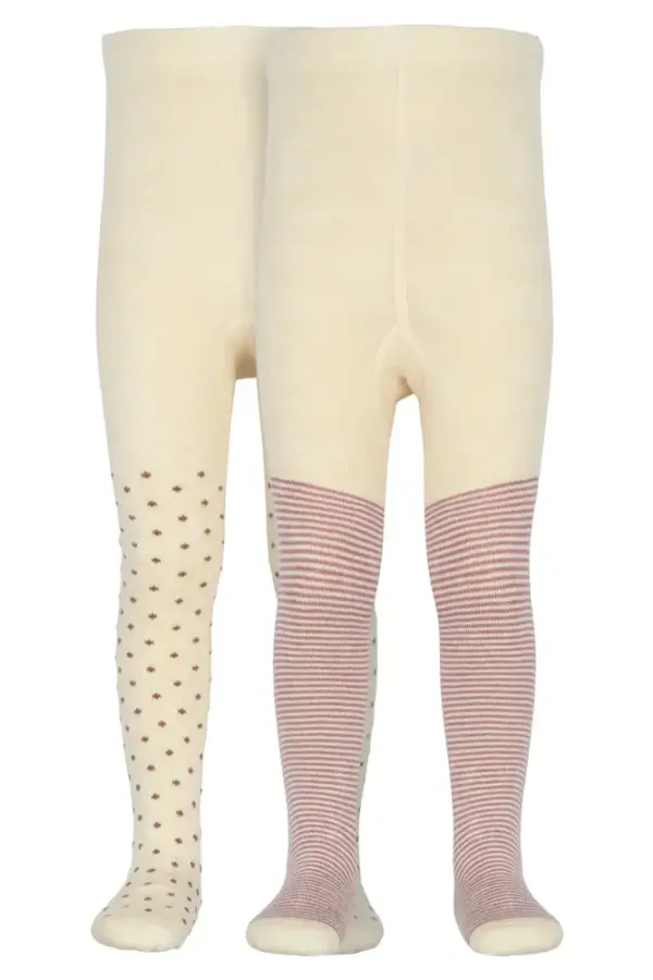 Bamboo Strømpebukser 2 pak - Pale Pink - 7-8 ÅR