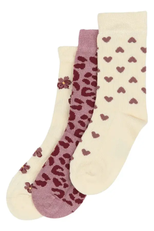 Bamboo strømper 3 pak - Autumn anemone mix - 19/22