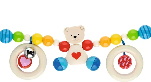 Barnevognskæde med bjørn og hjerter