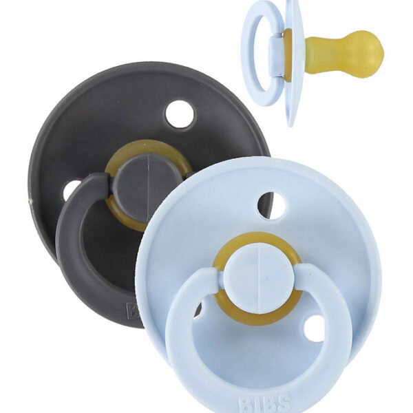 Bibs Colour Sutter - Str. 1 - 2-pak - Rund - Iron/Baby Blue