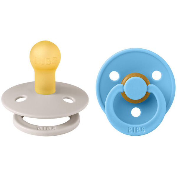 Bibs Colour sutter - Str. 1 - 2-pak - Rund - Mushroom/Breeze Bibs Colour sutter - Str. 1 - 2-pak - Rund - Mushroom/Breeze