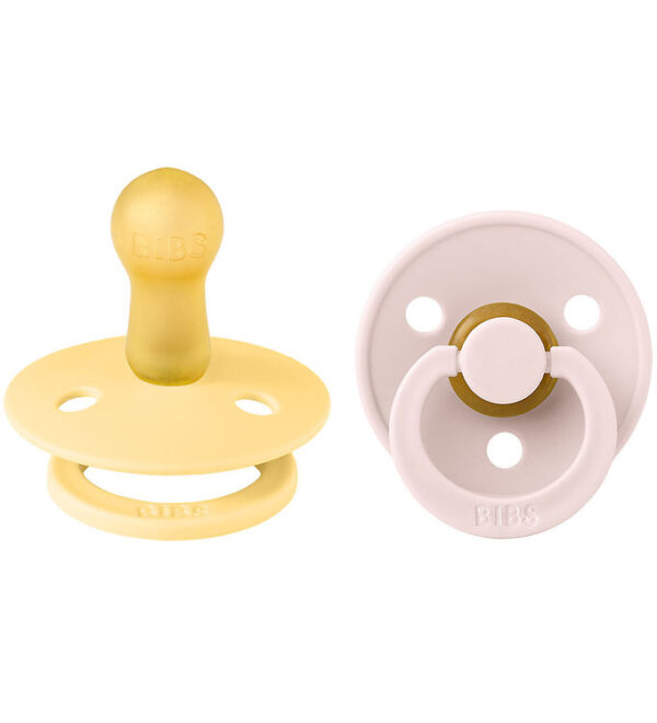 Bibs Colour sutter - Str. 2 - 2-pak - Rund - Pale Butter/Petal