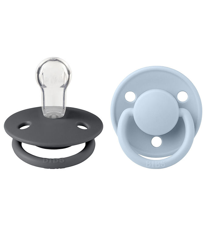 Bibs De Lux Sutter - 2-pak - Rund - Dusty Blue/Steel Blue Bibs De Lux Sutter - 2-pak - Rund - Dusty Blue/Steel Blue