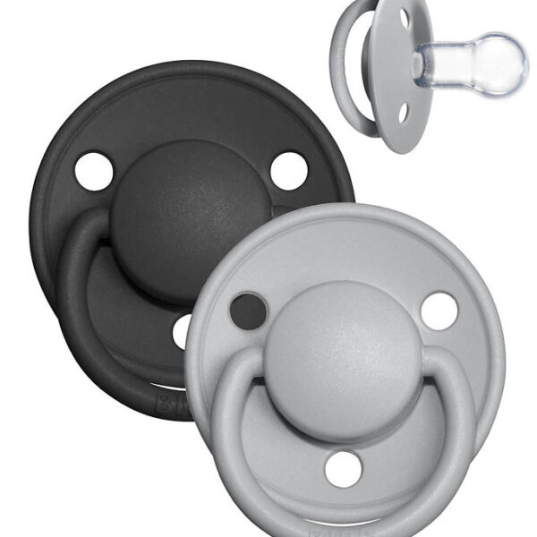 Bibs De Lux Sutter - Onesize - 2-pak - Rund - Cloud/Black Bibs De Lux Sutter - Onesize - 2-pak - Rund - Cloud/Black