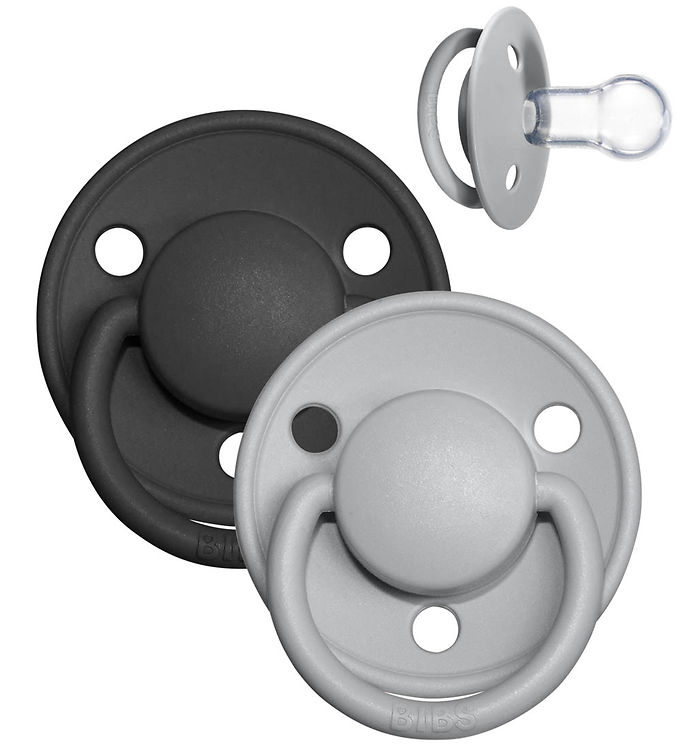 Bibs De Lux Sutter - Onesize - 2-pak - Rund - Cloud/Black Bibs De Lux Sutter - Onesize - 2-pak - Rund - Cloud/Black