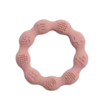 Bidering i silicone med taktile overflader,lyserød