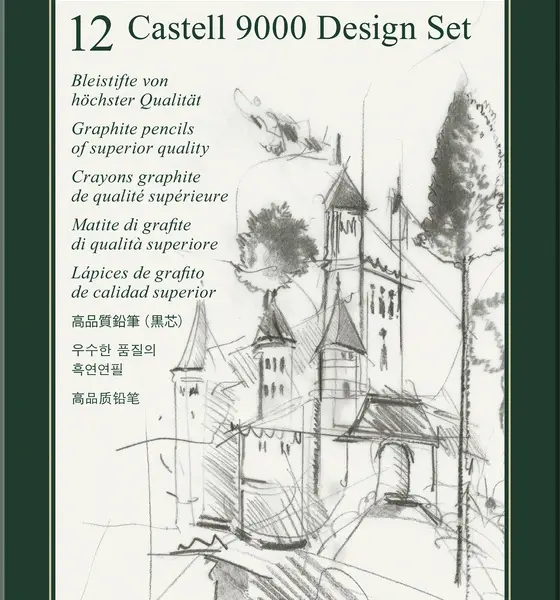 Blyant sæt pitt Faber-Castell 9000 5b-5h tin 12 ass