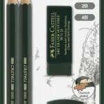 Blyant sæt pitt Faber-Castell 9000 jumbo 2 ass spidser+visk.