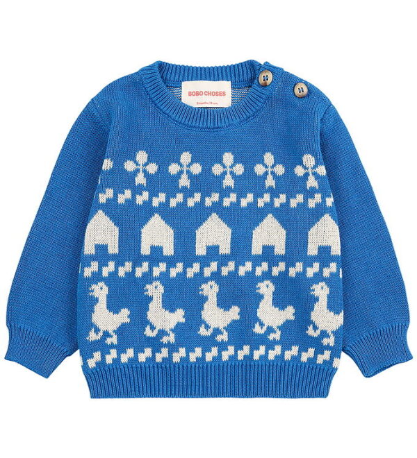 Bobo Choses Bluse - Strik - Farm Jaquard - Blå