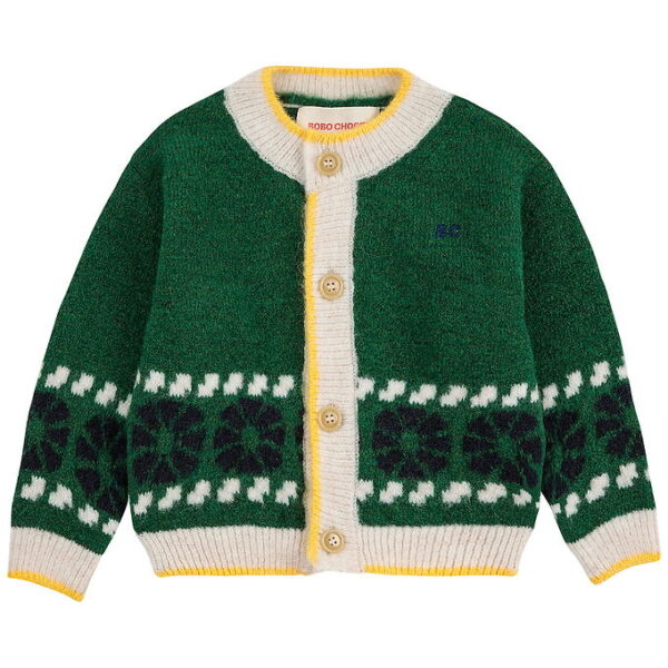Bobo Choses Cardigan - Strik - Kaleidoscope Jacquard - Grøn