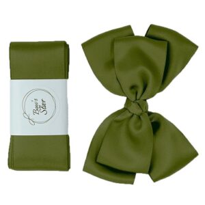 By Stær Dåbsbånd m. Sløjfe - Satin - Double Bow - Moss