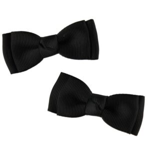 By Stær Hårsløjfe - Double Bow - 2-pak - 6 cm - Sort