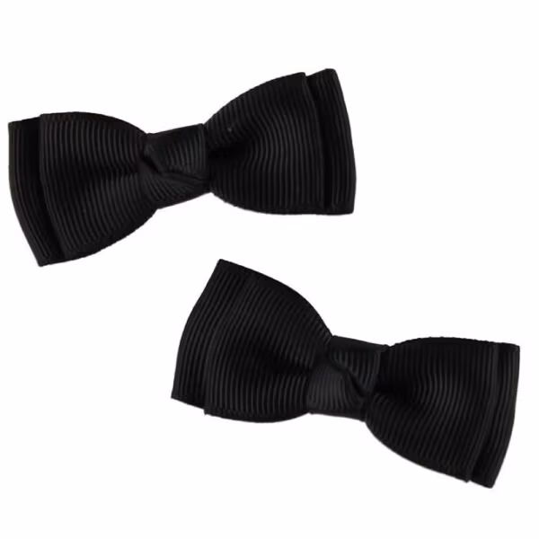 By Stær Hårsløjfe - Double Bow - 2-pak - 6 cm - Sort