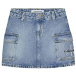 Calvin Klein Nederdel - Pockets Denim - Chalky Blue