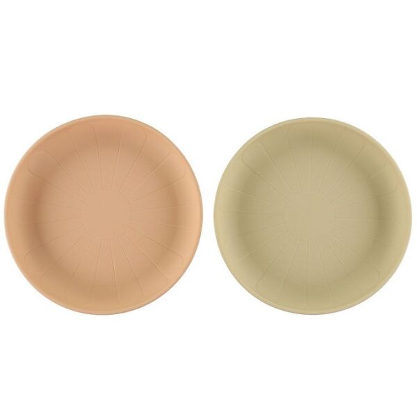 Cam Cam Tallerkener - Silikone - 2-pak - Flower - Coral Mix