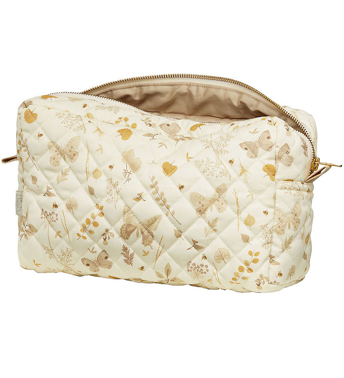 Cam Cam Toilettaske - Stor - Beige m. Blade/Sommerfugle Cam Cam Toilettaske - Stor - Beige m. Blade/Sommerfugle