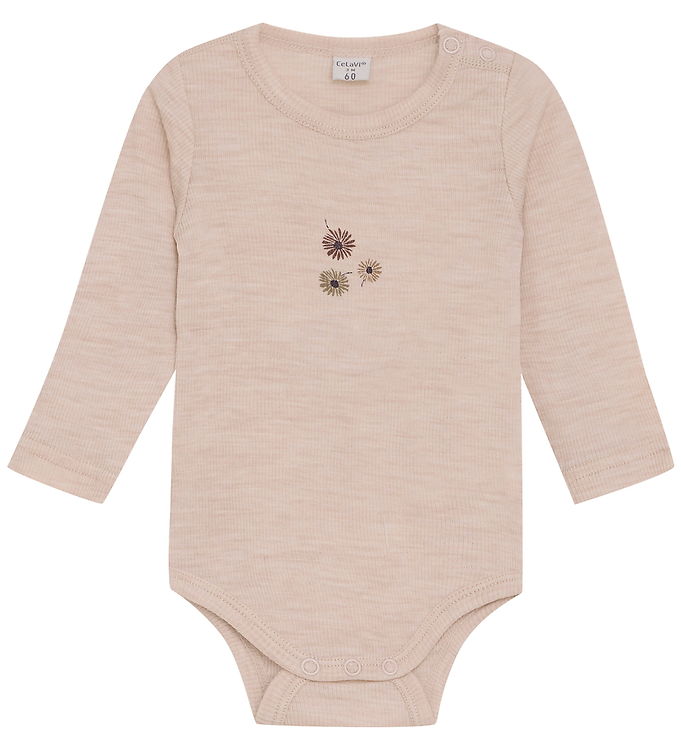 CeLaVi Body l/æ - Uld - Rose Dust m. Print