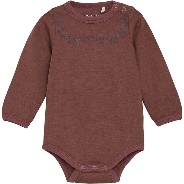 CeLaVi Body l/æ - Uld/Viskose - Marron m. Print