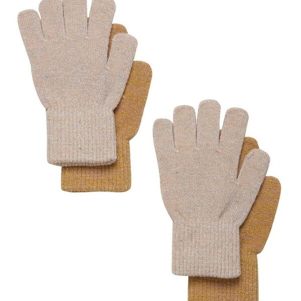 CeLaVi Handsker - Uld/Nylon - 2-Pak - Beige Guld m. Glimmer