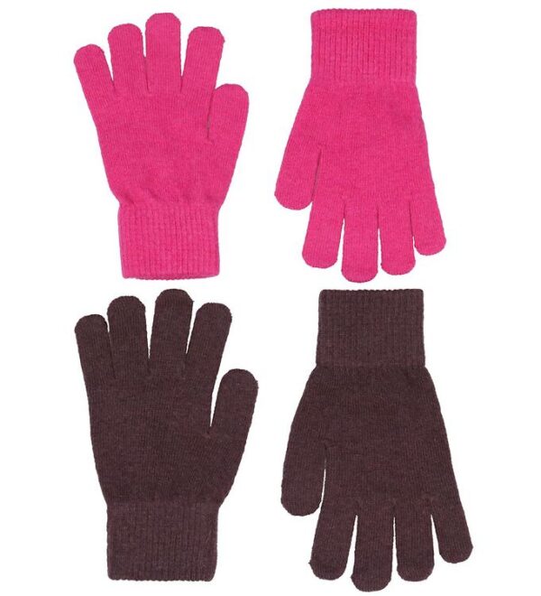 CeLaVi Handsker - Uld/Nylon - 2-pak - Pink/Mørkelilla CeLaVi Handsker - Uld/Nylon - 2-pak - Pink/Mørkelilla