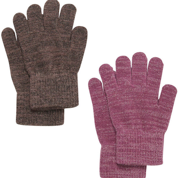 CeLaVi Handsker - Uld/Polyester - 2-pak - Mellow Mauve m. Glimme