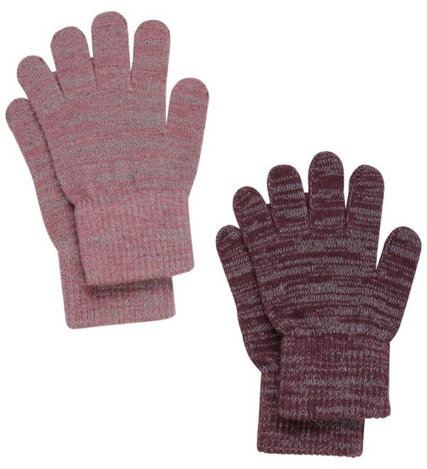 CeLaVi Handsker - Uld/Polyester - 2-pak - Rose Brown m. Refleks CeLaVi Handsker - Uld/Polyester - 2-pak - Rose Brown m. Refleks