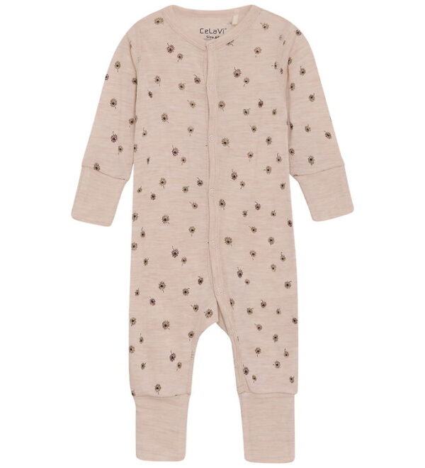 CeLaVi Heldragt - Uld - Rose Dust m. Blomster
