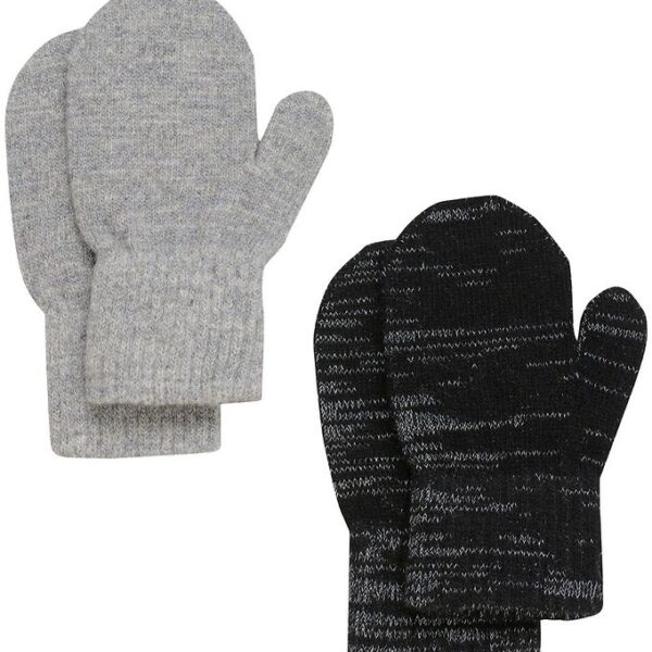 CeLaVi Luffer - Uld/Polyester - 2-pak - Grå/Sort m. Refleks CeLaVi Luffer - Uld/Polyester - 2-pak - Grå/Sort m. Refleks