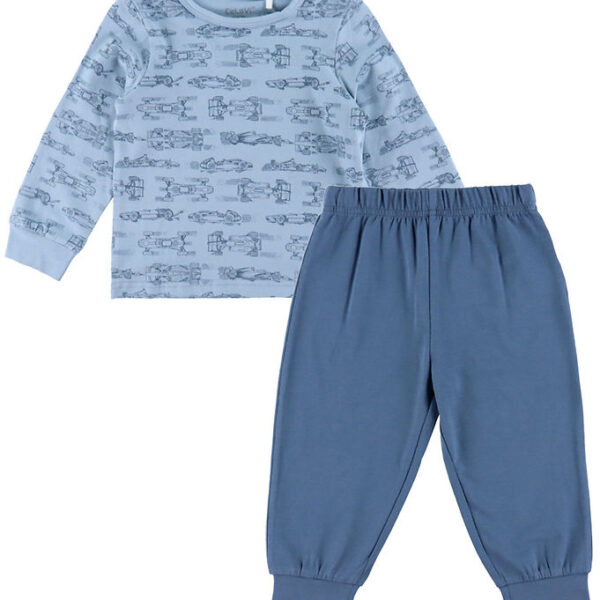 CeLaVi Nattøj - 2-delt - Ashley Blue m. Racerbiler