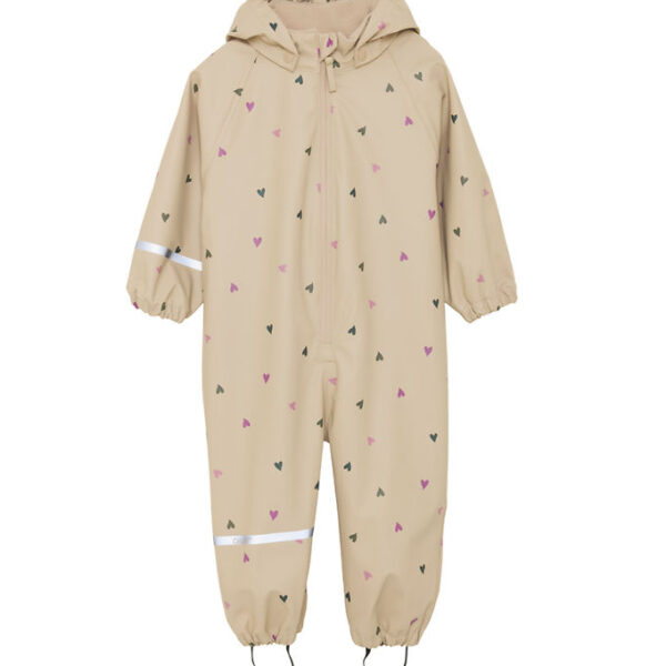 CeLaVi Regndragt - PU - White Pepper m. Hjerter