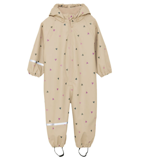CeLaVi Regndragt - PU - White Pepper m. Hjerter