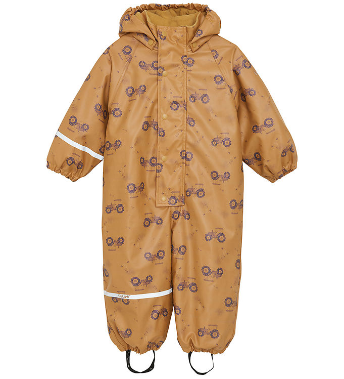 CeLaVi Regndragt m. Fleece - PU - Apple Cinnamon m. Print