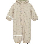 CeLaVi Regndragt m. Fleece - PU - White Pepper m. Print