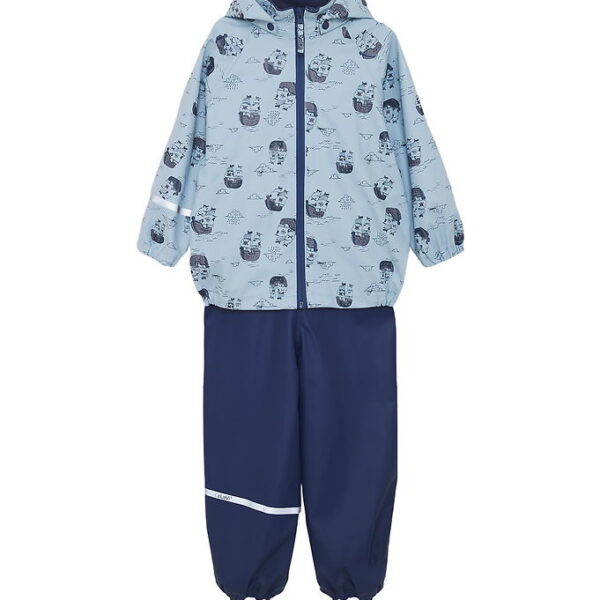 CeLaVi Regntøj m. Seler - AOP - Blue Fog m. Piratskib