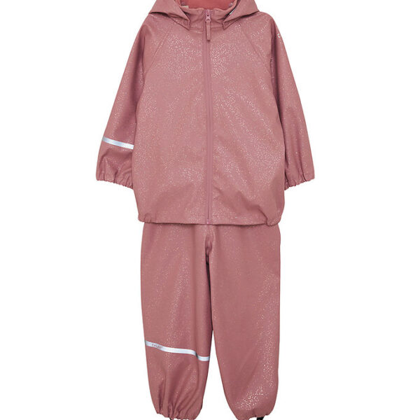 CeLaVi Regntøj m. Seler - PU - Nostalgia Rose m. Glitter
